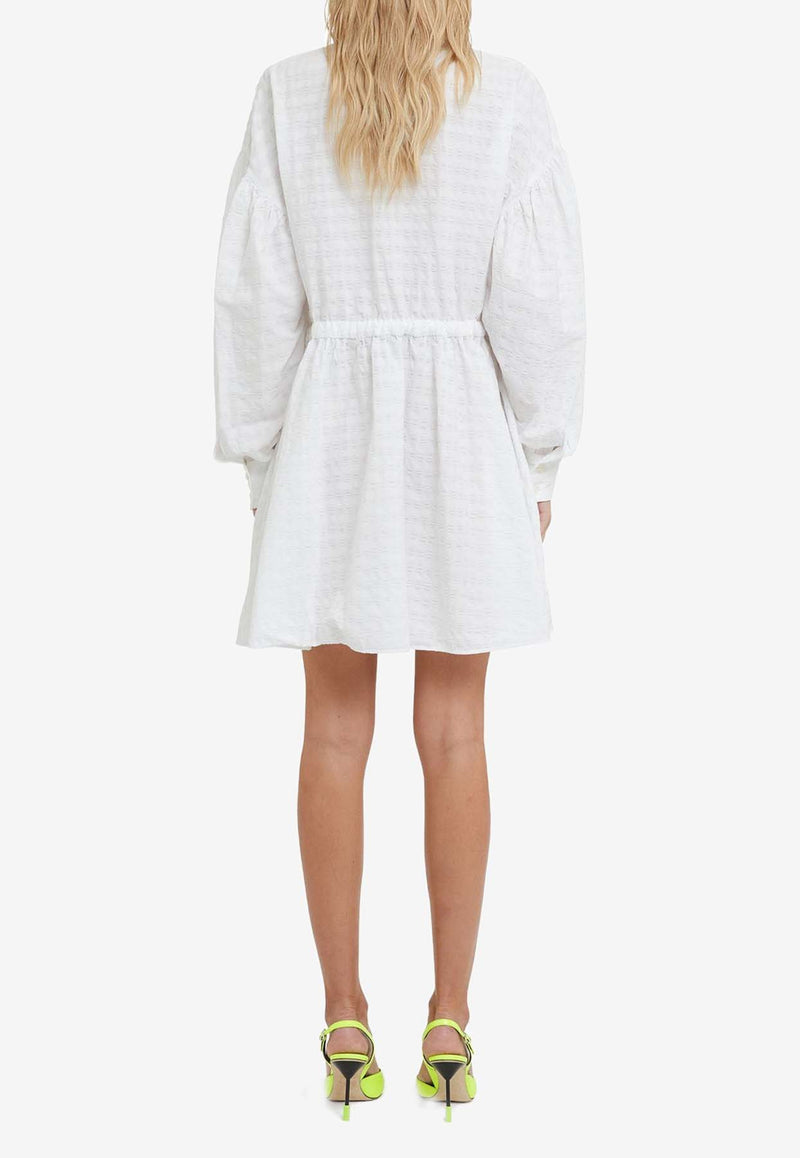 MSGM Seersucker Mini Shirt Dress White 3641MDA59247118WHITE