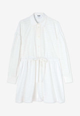 MSGM Seersucker Mini Shirt Dress White 3641MDA59247118WHITE