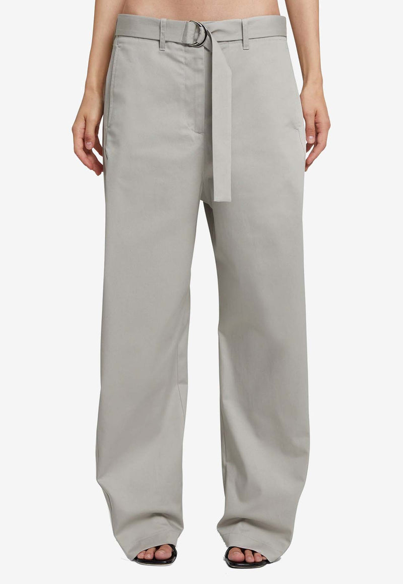 MSGM Wide-Leg Belted Pants Gray 3641MDP10X247105GREY