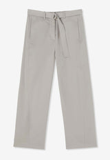 MSGM Wide-Leg Belted Pants Gray 3641MDP10X247105GREY