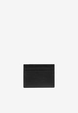 Saint Laurent Logo Signature Grained Leather Cardholder Black 375946BTY0N/P_YSL-1000