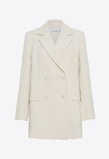 Anna Quan Alessandra Double-Breasted Tweed Blazer 388.PCLWHITE