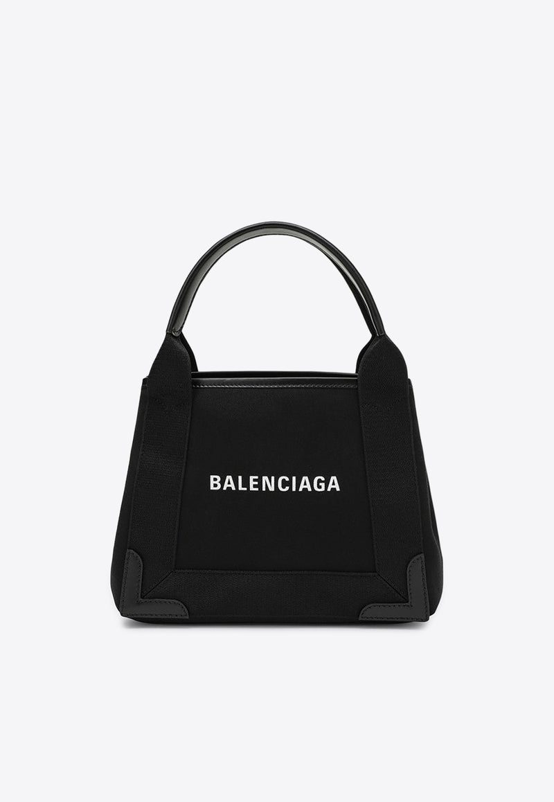 Balenciaga XS Cabas Logo Print Top Handle Bag Black 3903462HH3N/P_BALEN-1000