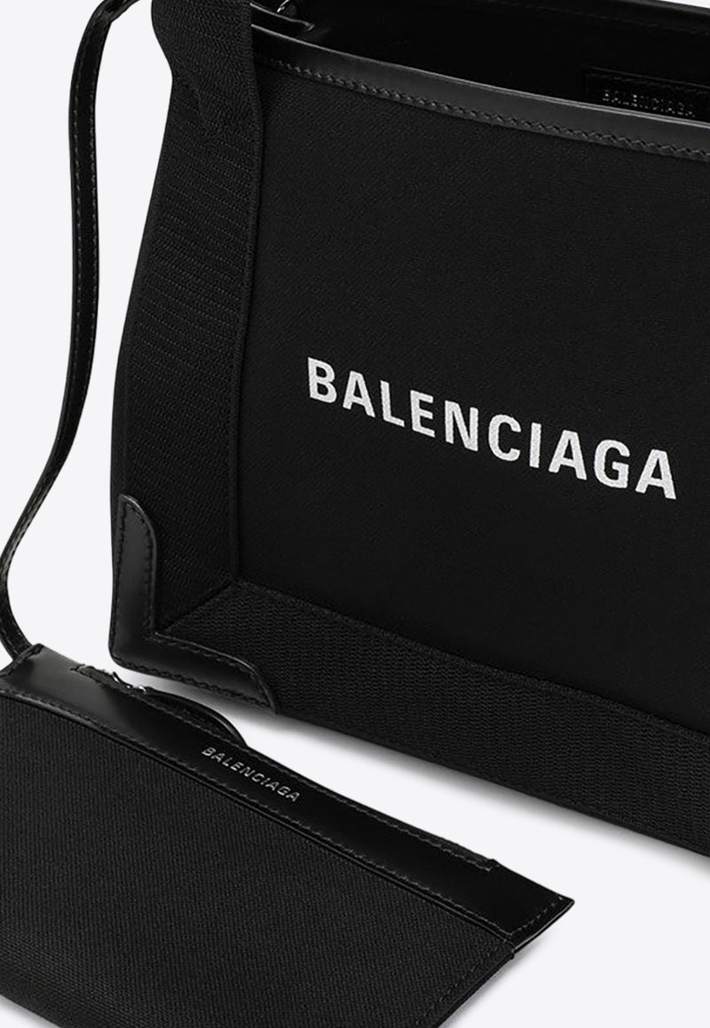 Balenciaga XS Cabas Logo Print Top Handle Bag Black 3903462HH3N/P_BALEN-1000