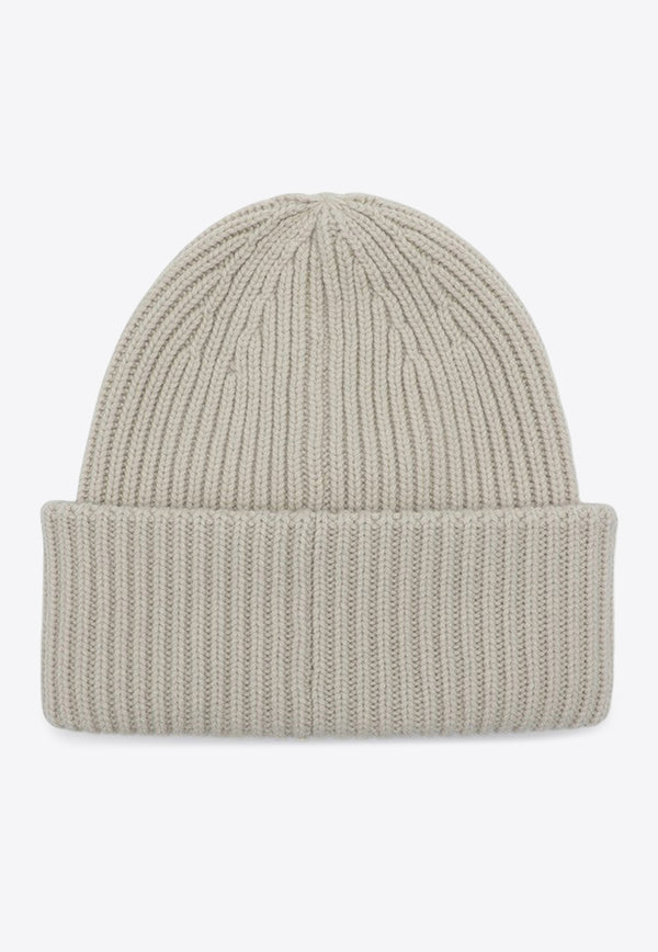 Moncler Logo Patch Rib Knit Beanie Beige 3B000-66M1127/P_MONCL-216