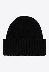 Moncler Logo Patch Rib Knit Beanie Black 3B000-66M1127/P_MONCL-999