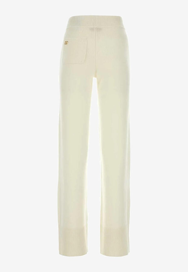 Valentino Drawstring Cashmere Pants Ivory 3B3KF01A82W A03