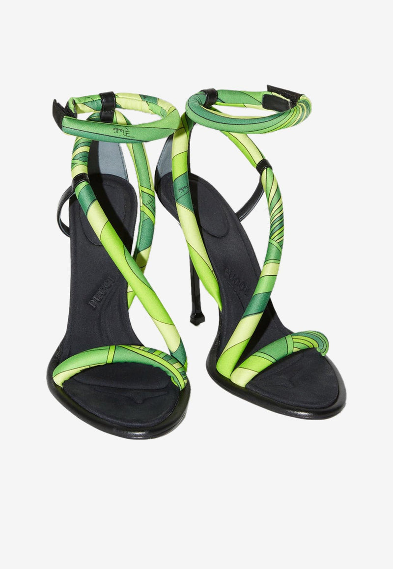 Pucci 110 Lee Iride Print Sandals 3RCD73 3R855 046 Green