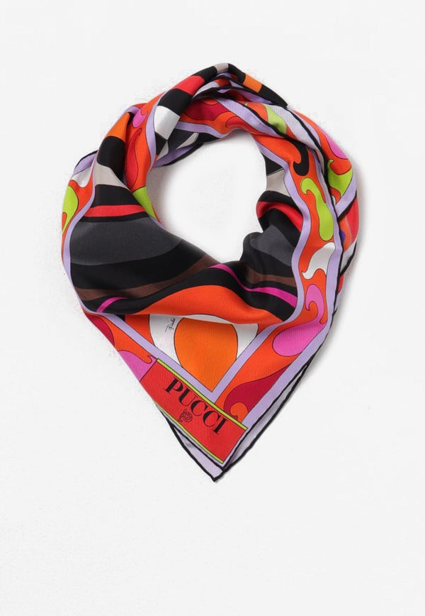 Pucci Marmo Print Silk Scarf 3RGB41 3RC31 1 Multicolor