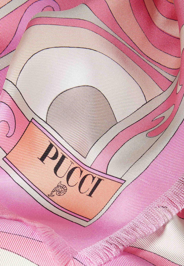 Pucci Large Marmo Print Silk Scarf 3RGB75 3RC43 2 Pink