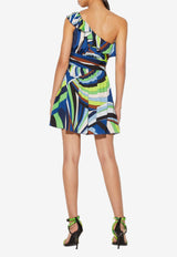 Pucci Iride Print One-Shoulder Mini Dress 3RJG60 3R756 020 Multicolor