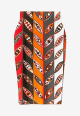 Pucci Girandole Print Pencil Skirt 3RJV31 3R745 028 Multicolor