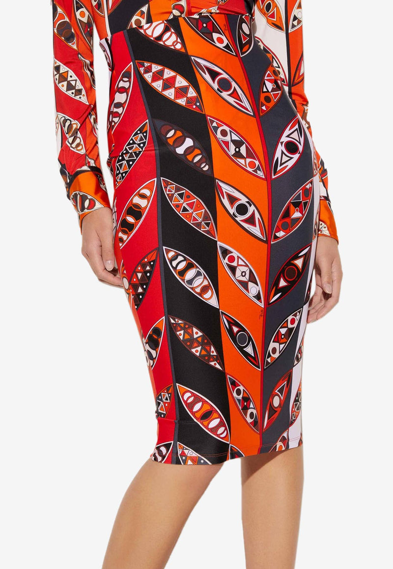 Pucci Girandole Print Pencil Skirt 3RJV31 3R745 028 Multicolor