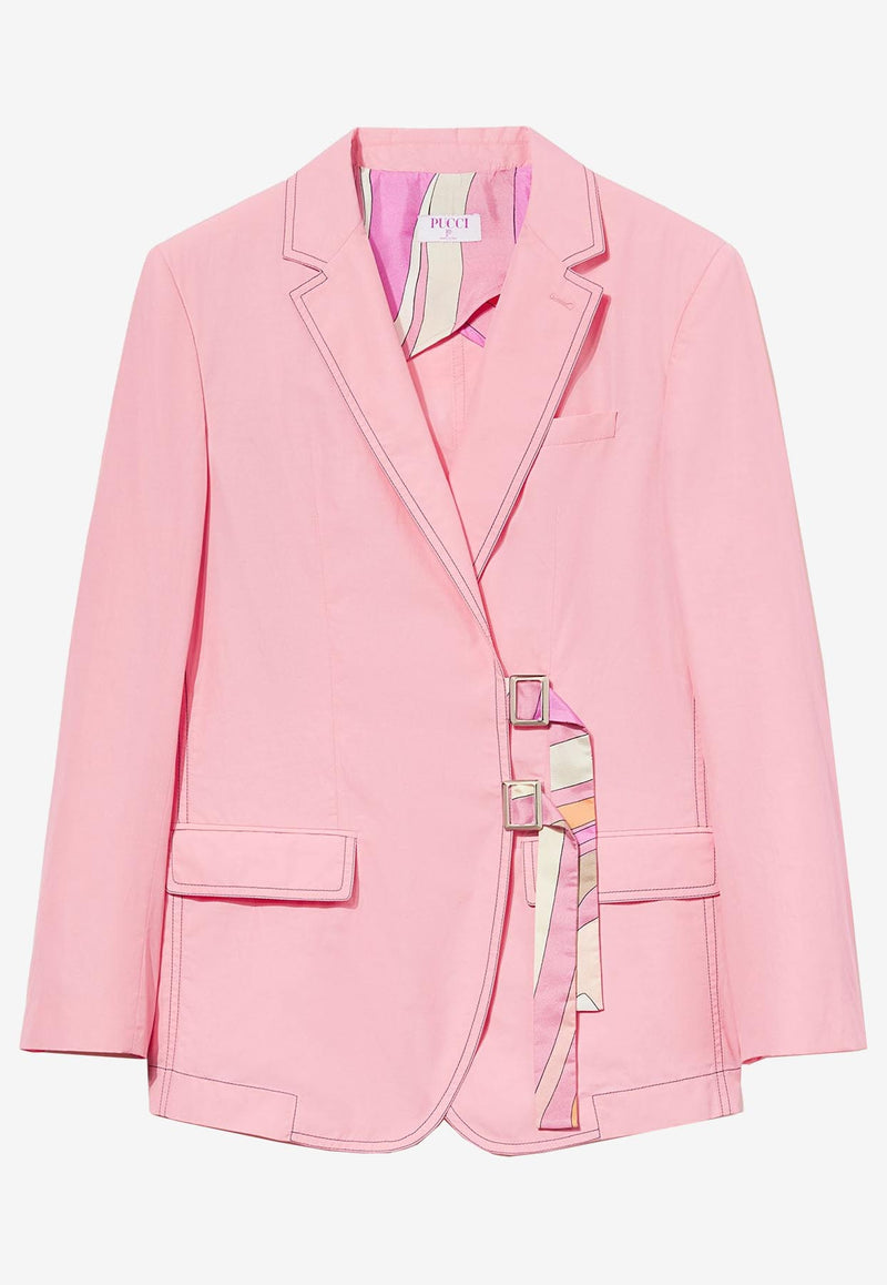 Emilio Pucci Classic-Lapel Wrap Blazer Pink 3RRB46 3R627 C58