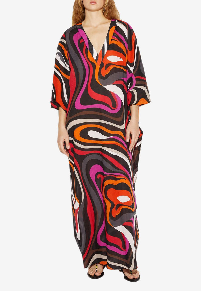 Pucci Marmo Print Maxi Kaftan 3RRL51 3R764 036 Multicolor