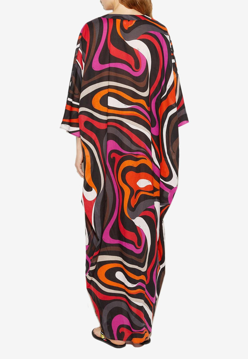 Pucci Marmo Print Maxi Kaftan 3RRL51 3R764 036 Multicolor