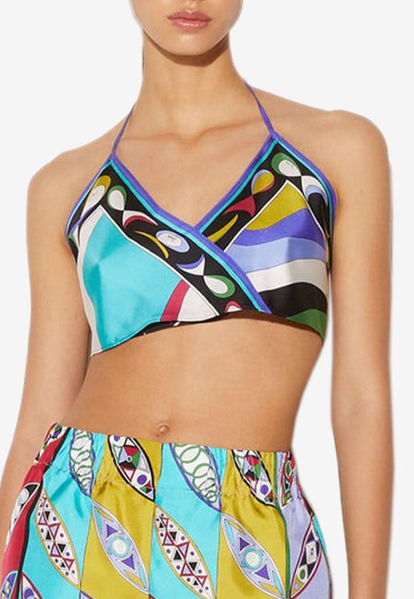 Pucci Pesci Print Cropped Top 3RRM20 3R821 038 Multicolor