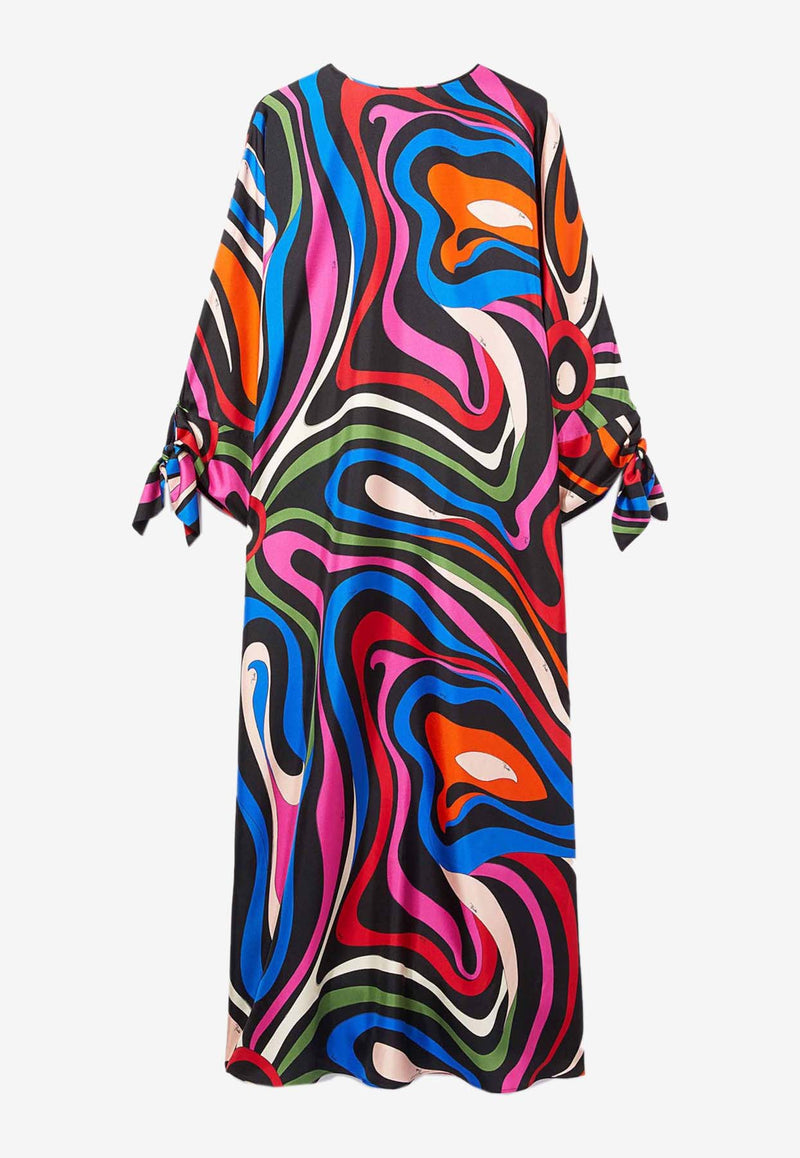 Pucci Marmo Print Maxi Kaftan Dress Multicolor 3URL50 3U761 007