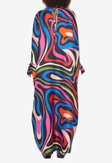 Pucci Marmo Print Maxi Kaftan Dress Multicolor 3URL50 3U761 007