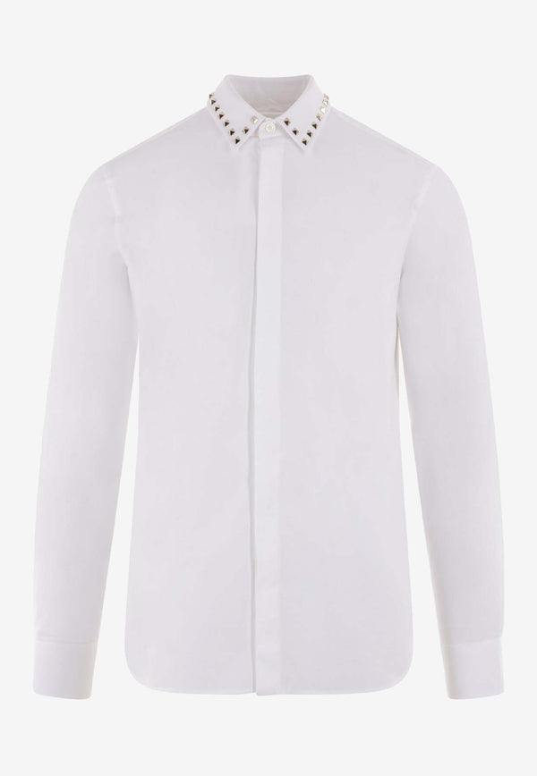 Valentino Rockstud Long-Sleeved Shirt 3V3AB25C4WW 0BO White