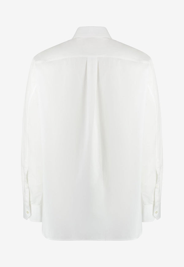 Valentino Logo Label Long-Sleeved Shirt 3V3ABR954WW 0BO White