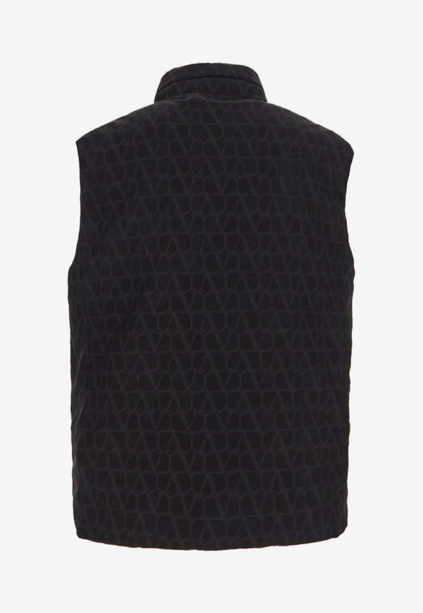 Valentino Toile Iconographe Down Vest 3V3CQA259G3 MXM Black