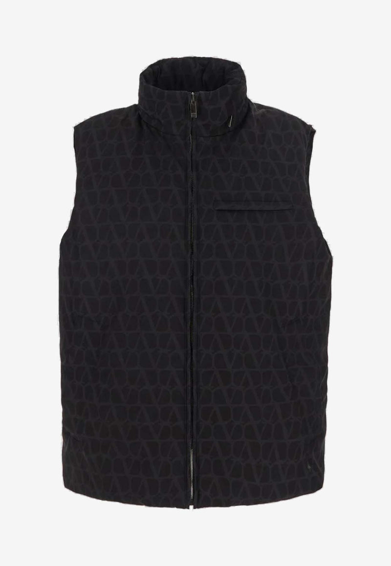 Valentino Toile Iconographe Down Vest 3V3CQA259G3 MXM Black