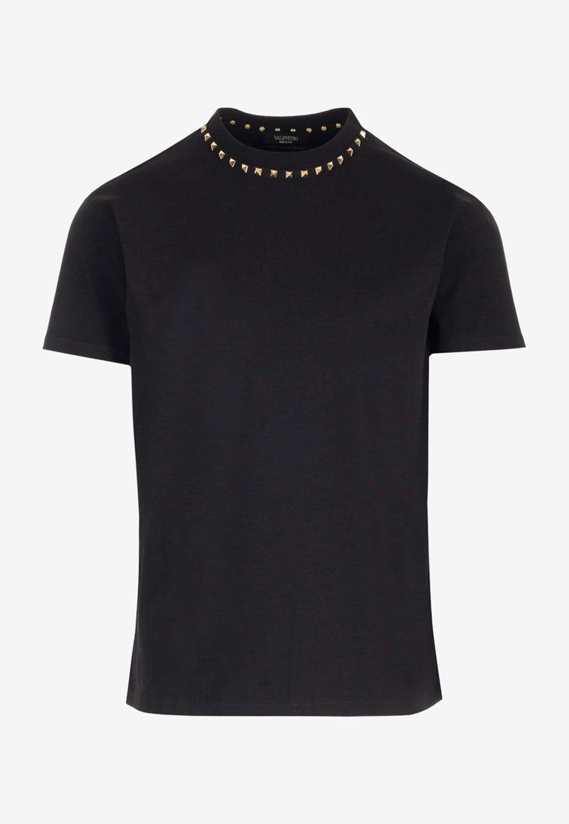 Valentino Rockstud Short-Sleeved T-shirt 3V3MG08X959 0NO Black