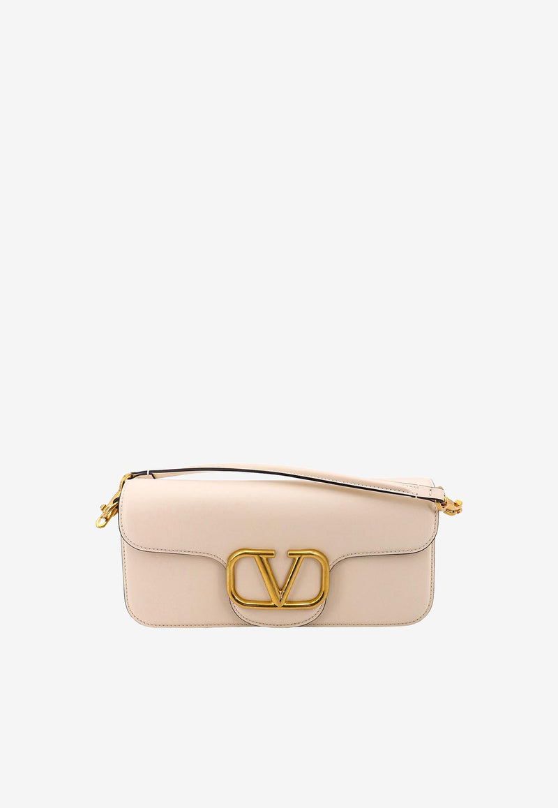 Valentino VLogo Locò Shoulder Bag in Calf Leather Ivory 3W2B0K30ZXL I16