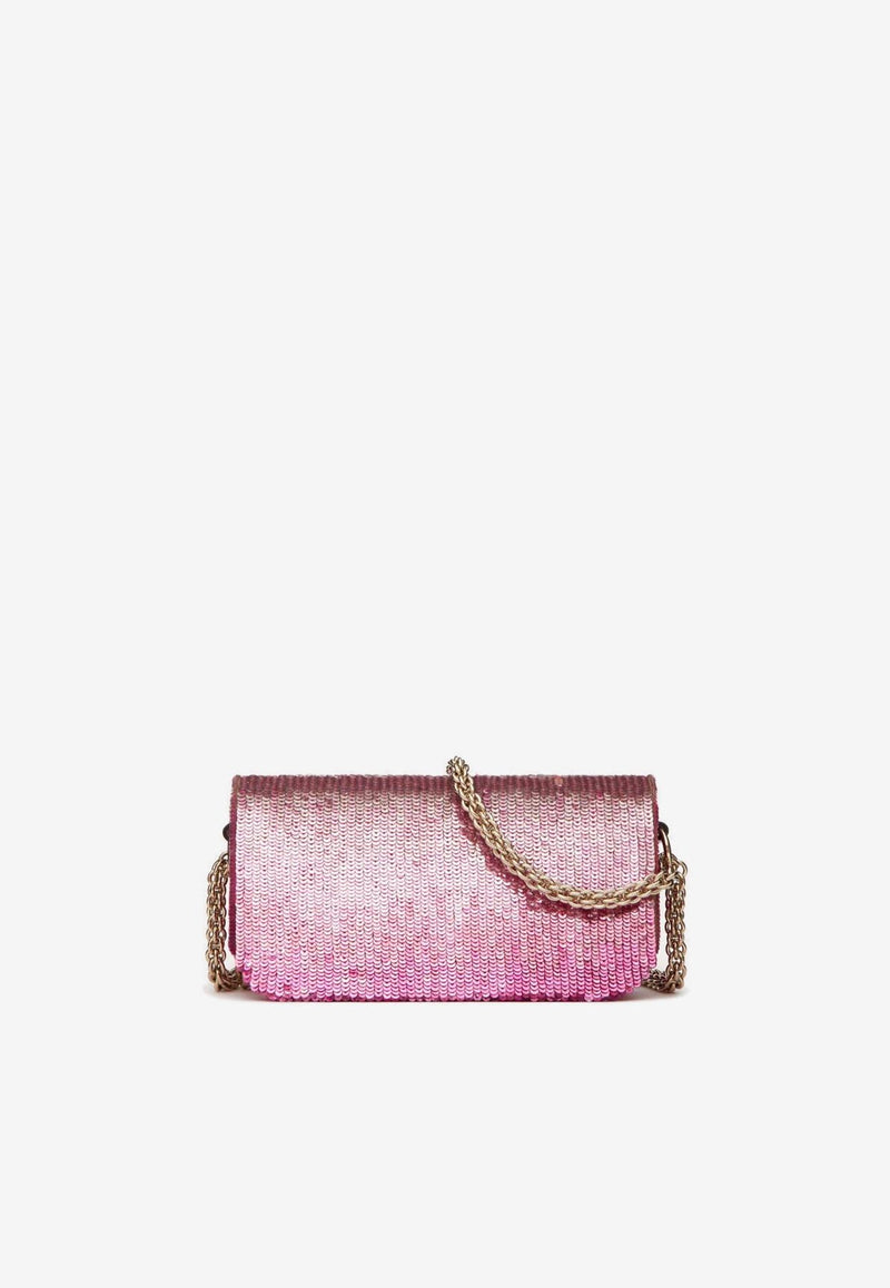 Valentino Small Locò Embroidered Ombre Shoulder Bag Pink 3W2B0K53GVF MPP