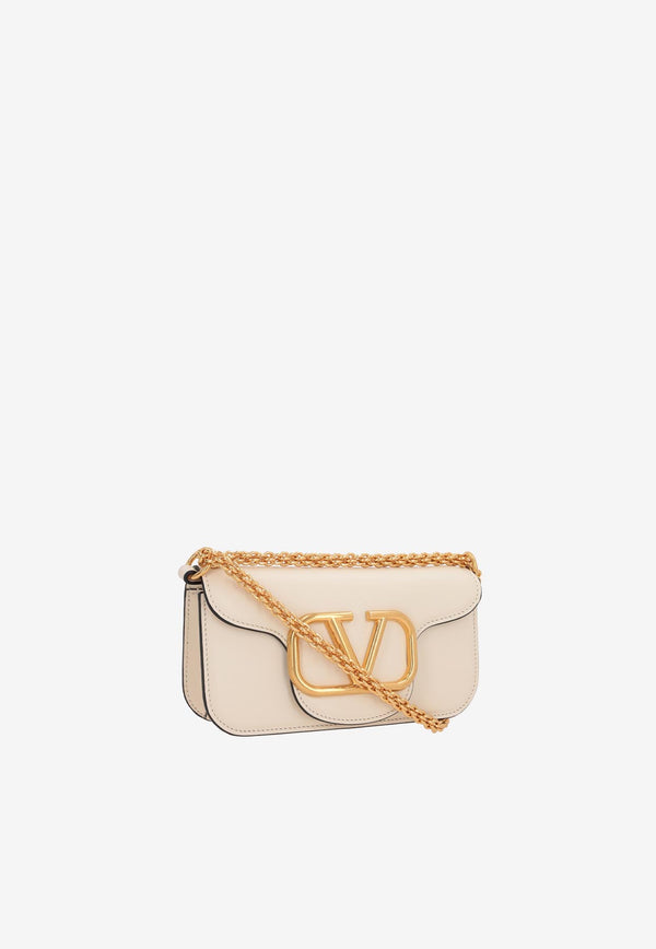 Valentino Small Locò Shoulder Bag in Calf Leather Ivory 3W2B0K53ZXL I16