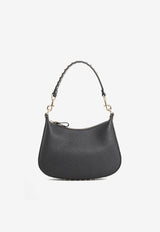 Valentino Small Rockstud Hobo Bag Grained Leather Black 3W2B0M37TAG 0NO