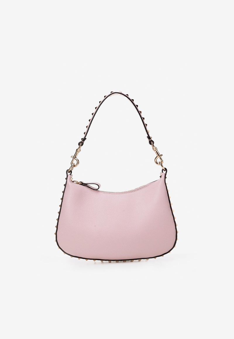 Valentino Small Rockstud Hobo Bag Grained Leather Lilac 3W2B0M37TAG 6E0