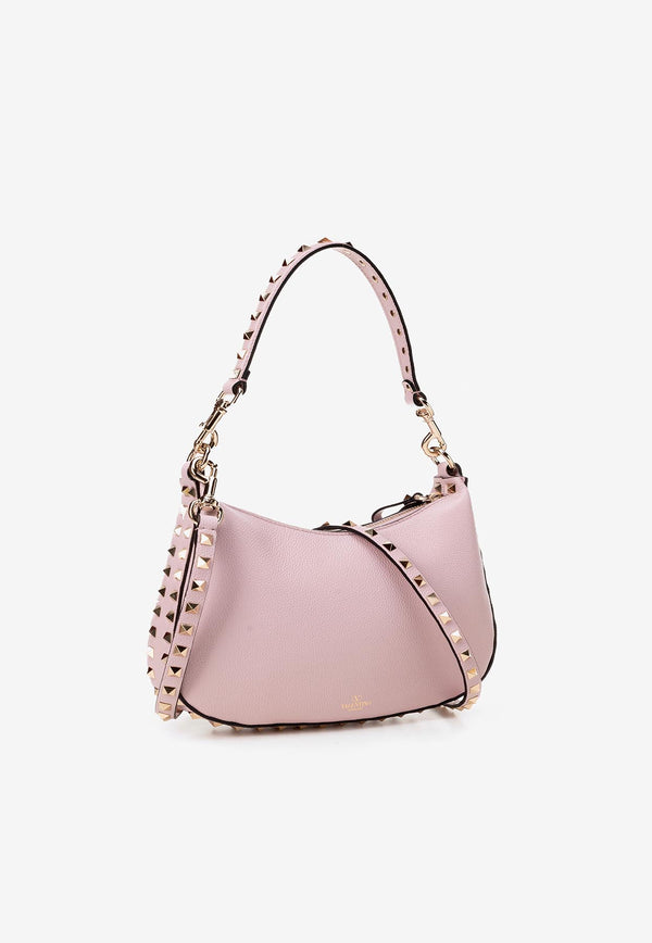 Valentino Small Rockstud Hobo Bag Grained Leather Lilac 3W2B0M37TAG 6E0