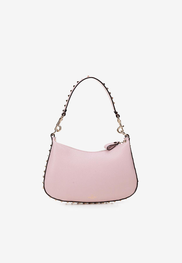 Valentino Small Rockstud Hobo Bag Grained Leather Lilac 3W2B0M37TAG 6E0