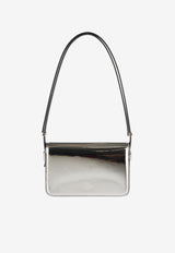 Valentino Small Shoulder Letter Bag in Mirror-Effect Leather Silver 3W2B0M59QJC S13