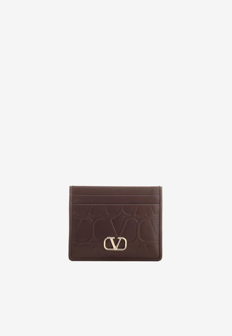 Valentino Embossed Iconographe Cardholder Brown 3W2P0Z56EHB 514