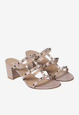 Valentino Rockstud 60 Sandals in Calf Leather Blush 3W2S0C47VOD P45