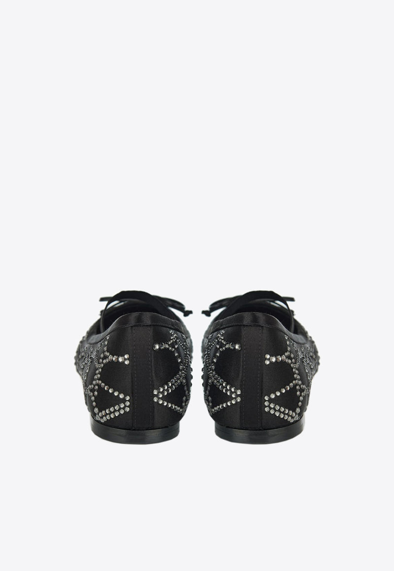 Valentino Crystal Iconographe Ballet Flats Black 3W2S0HE8KKH 249