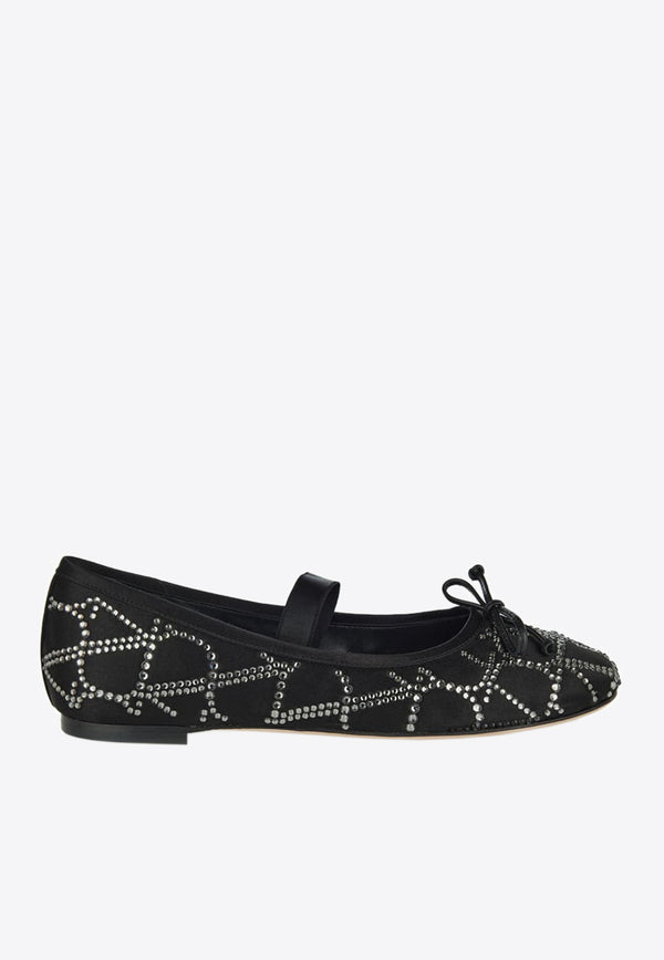 Valentino Crystal Iconographe Ballet Flats Black 3W2S0HE8KKH 249