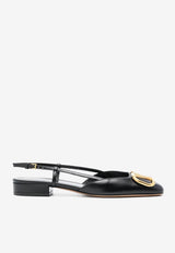 Valentino VLogo Slingback Flats in Calf Leather Black 3W2S0HG0DSH 0NO