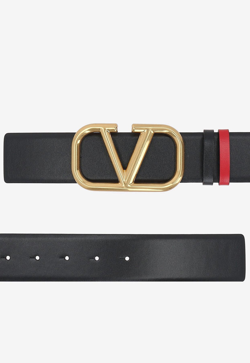 Valentino Signature VLogo Reversible Belt Black 3W2T0S11ZFR 0SM