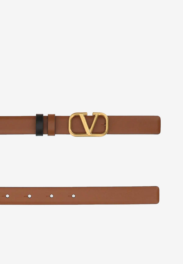 Valentino Signature VLogo Reversible Slim Belt Brown 3W2T0S12ZFR 11J