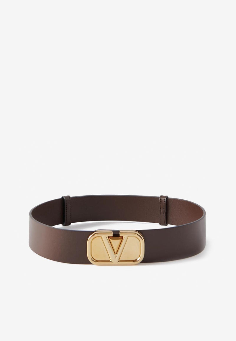 Valentino VLogo Calf Leather Belt Brown 3W2T0SF0WZY 514