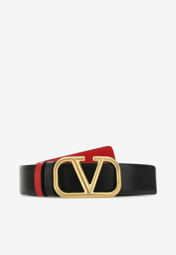 Valentino Signature VLogo Reversible Belt Black 3W2T0T15ZFR 0SM