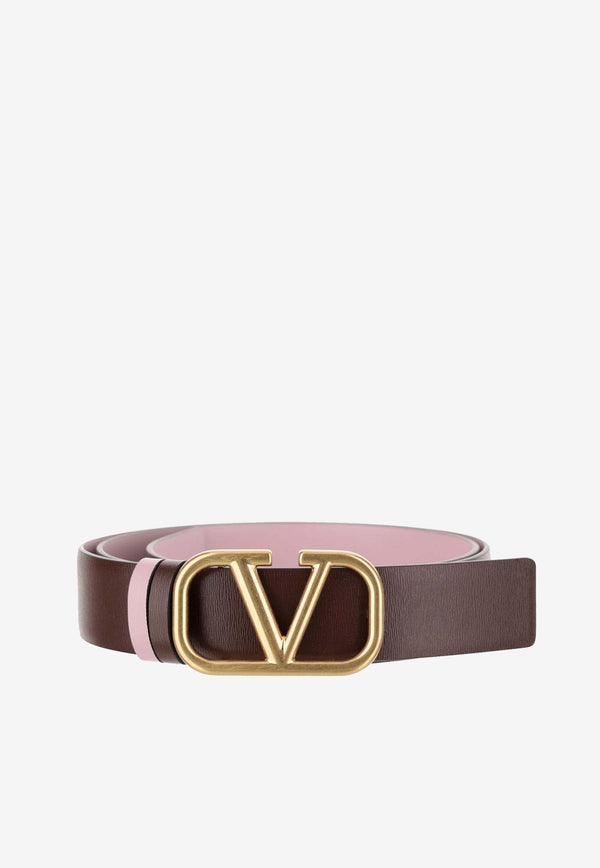 Valentino Signature VLogo Reversible Belt Dark Brown 3W2T0T15ZFR NDW