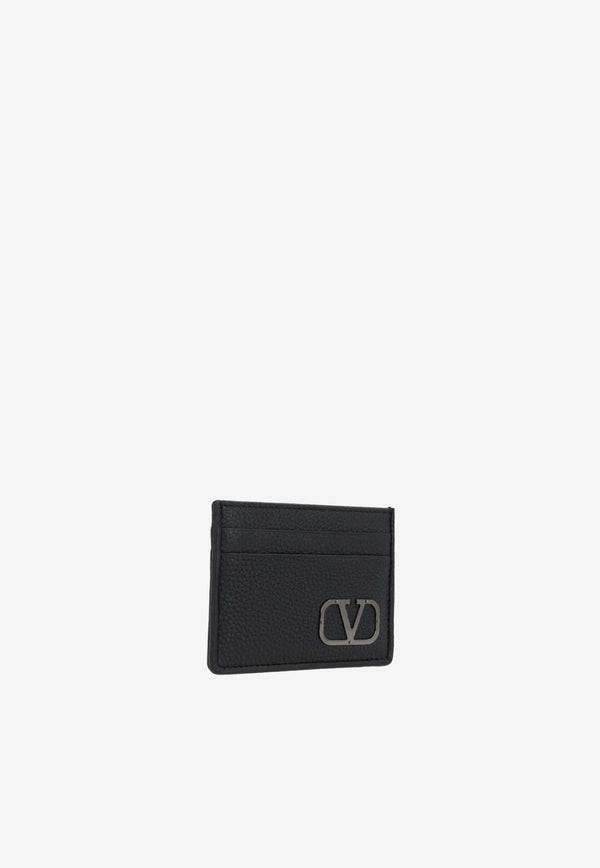 Valentino VLogo Leather Cardholder 3Y2P0U45YGP 0NO Black