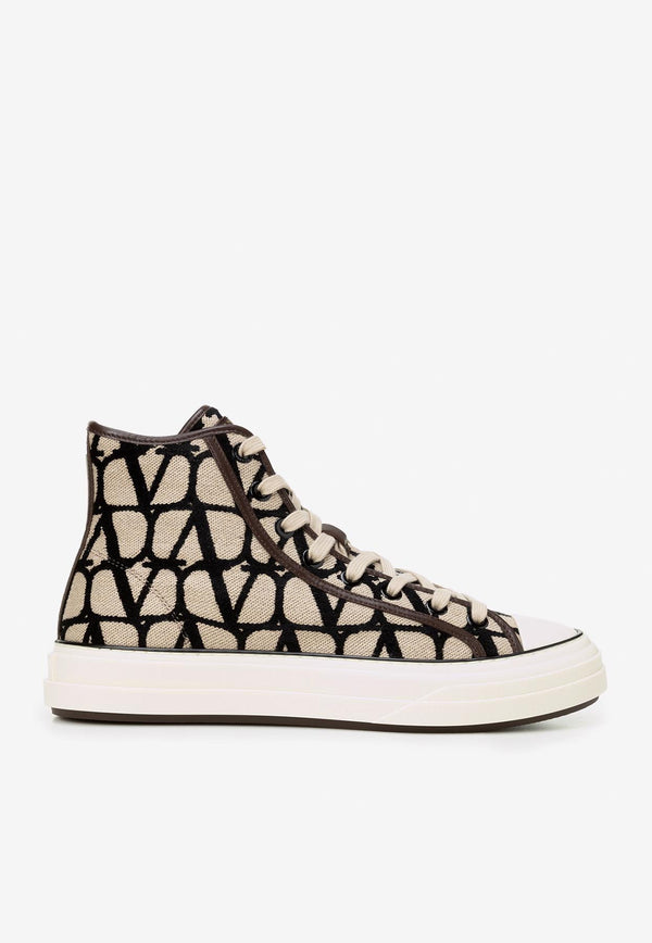 Valentino Totaloop Toile Iconographe High-Top Sneakers 3Y2S0H01RWC 6ZN Beige