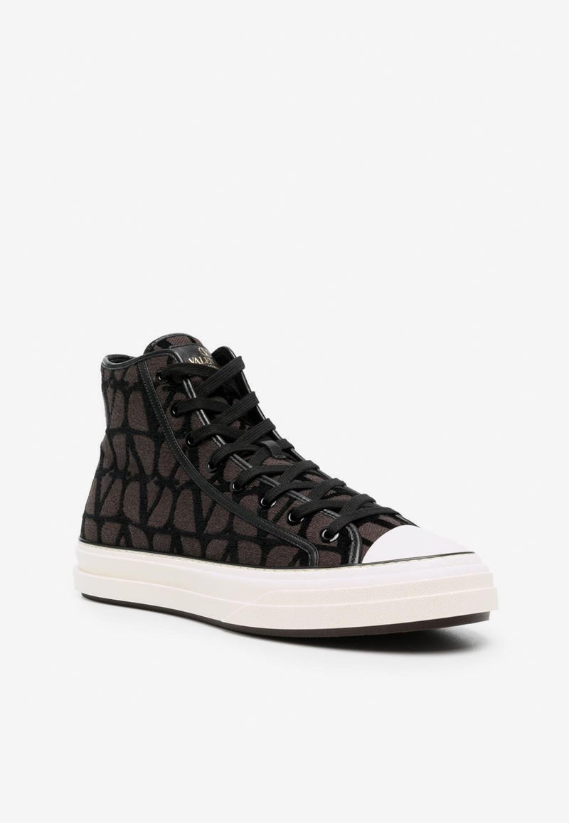 Valentino Totaloop Toile Iconographe High-Top Sneakers 3Y2S0H01RWC U02 Fondant