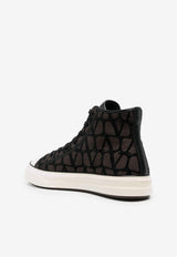 Valentino Totaloop Toile Iconographe High-Top Sneakers 3Y2S0H01RWC U02 Fondant